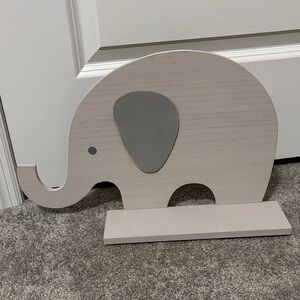 Gray Elephant Wooden Wall Decor